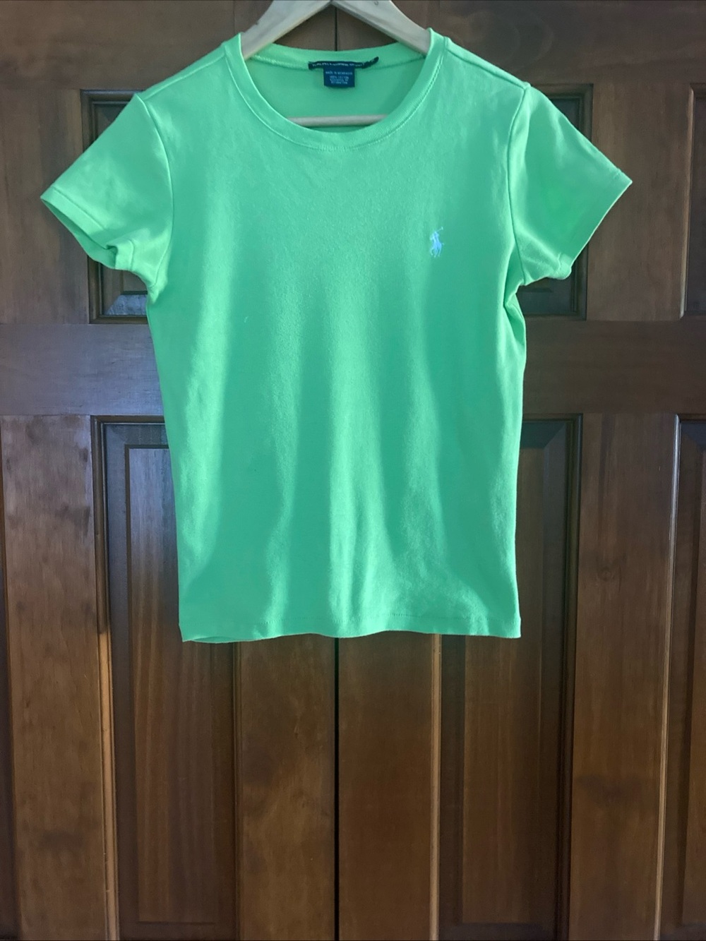 Ralph Lauren Short-Sleeve Crewneck Tee bright green 100% cotton Women’s medium